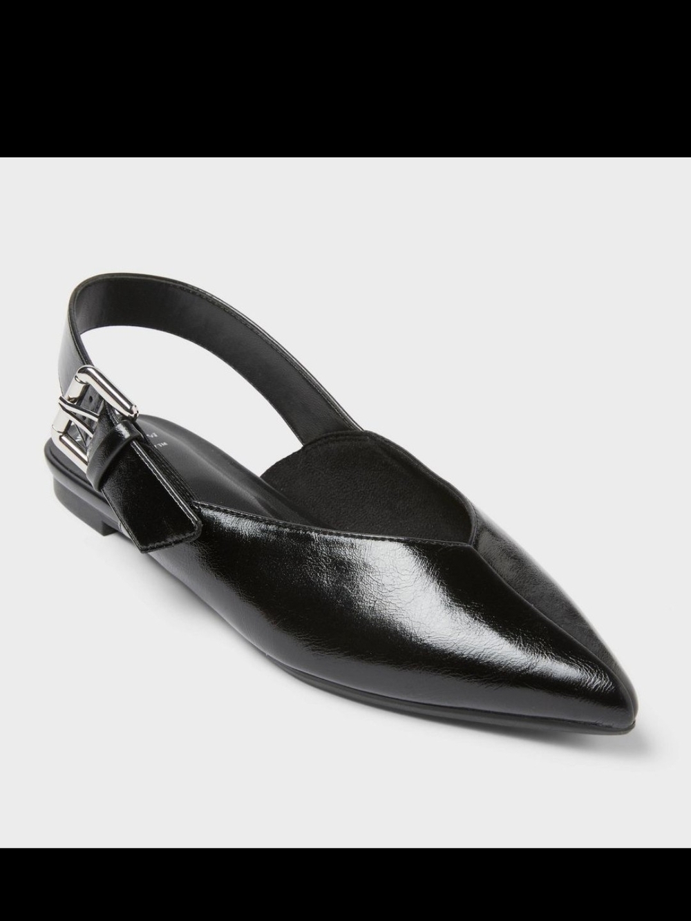Women’s Victoria Sling Back Side Buckle Flats with Memory Foam Insole – Size 10